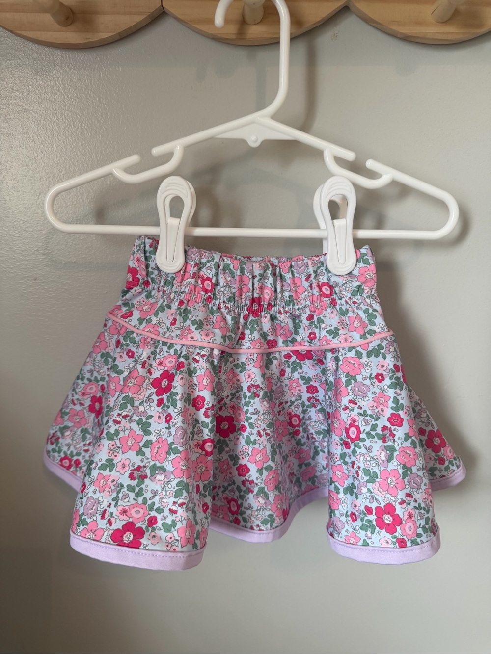 Set Girls Floral Pull-On Skort Elastic Waist Short Flare Pink Green 2T
